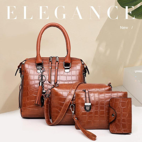 Olivia™ Everyday Elegance | Modern Classic 4-Piece Leather Bag Set
