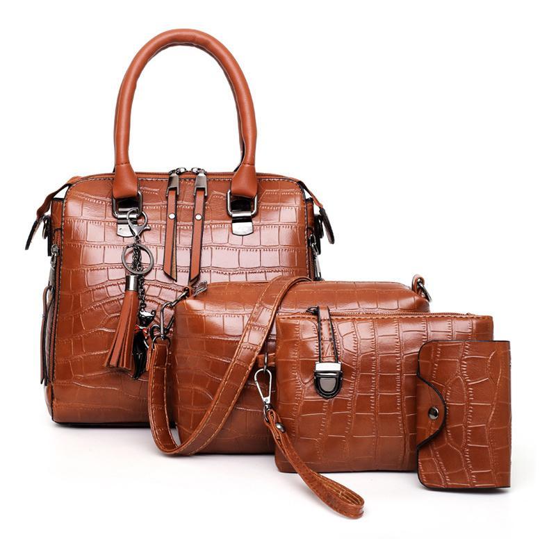 Olivia™ Everyday Elegance | Modern Classic 4-Piece Leather Bag Set