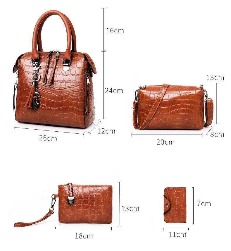 Olivia™ Everyday Elegance | Modern Classic 4-Piece Leather Bag Set