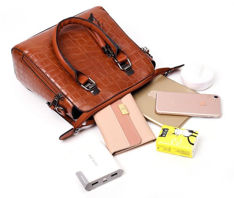 Olivia™ Everyday Elegance | Modern Classic 4-Piece Leather Bag Set