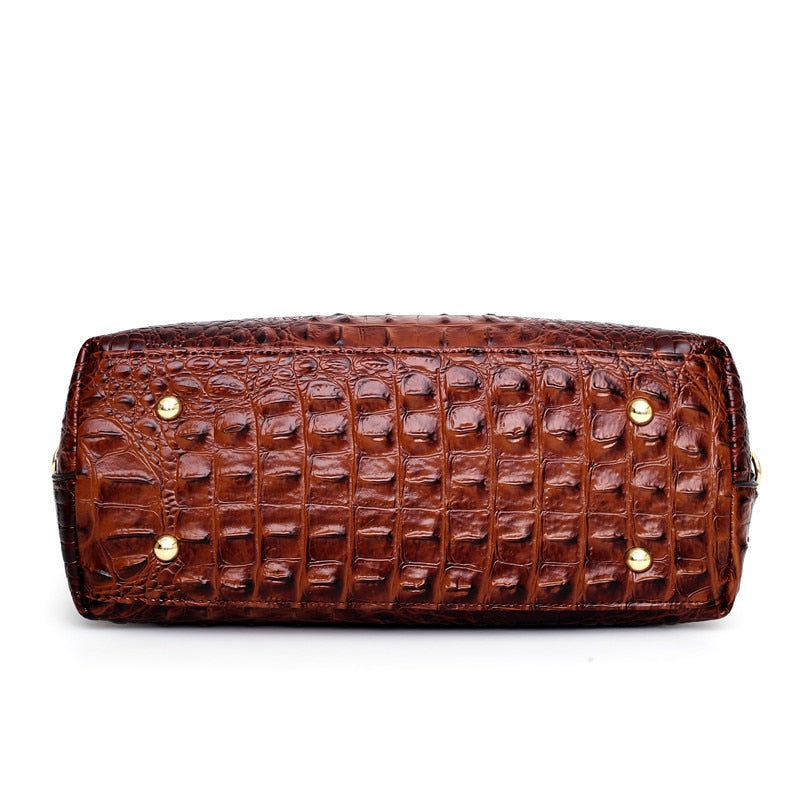 Ella™ Heritage Croc | Classic Leather Shoulder Bag