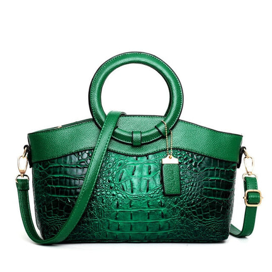 Ella™ Heritage Croc | Classic Leather Shoulder Bag