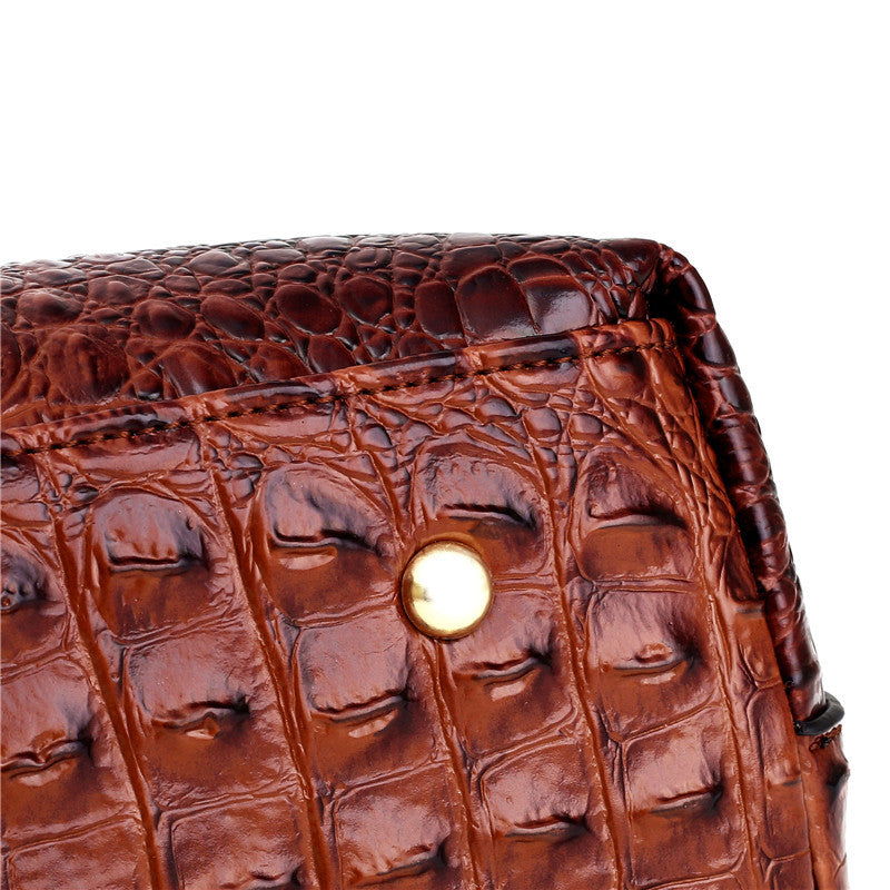 Ella™ Heritage Croc | Classic Leather Shoulder Bag
