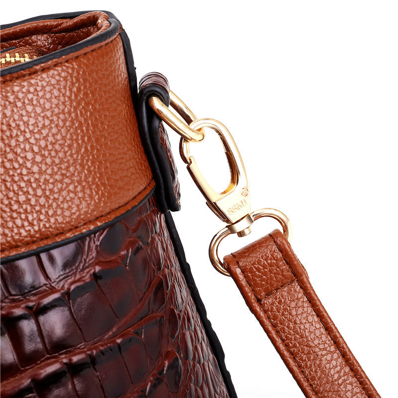 Ella™ Heritage Croc | Classic Leather Shoulder Bag