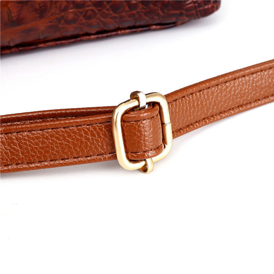 Ella™ Heritage Croc | Classic Leather Shoulder Bag