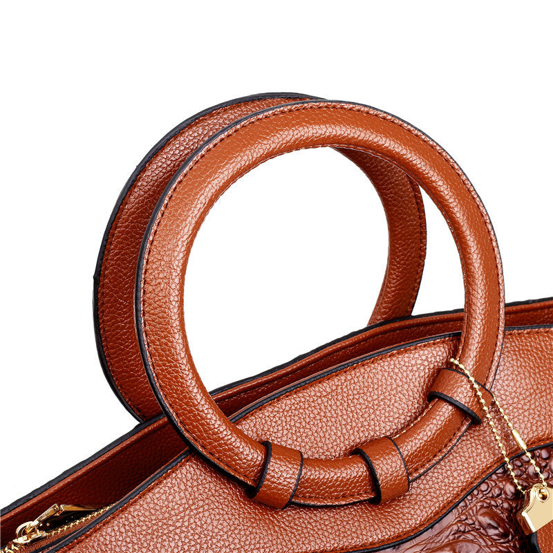 Ella™ Heritage Croc | Classic Leather Shoulder Bag